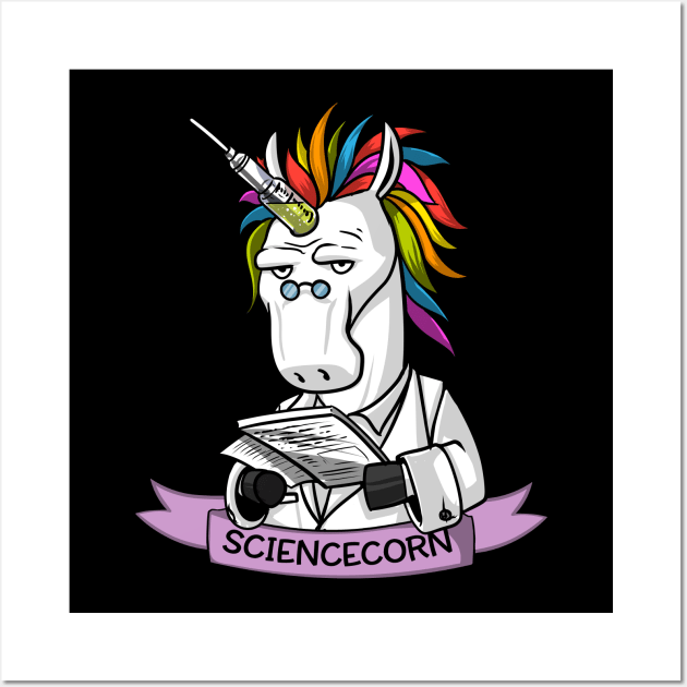 Sciencecorn Funny Magical Unicorn Science Teacher Wall Art by underheaven